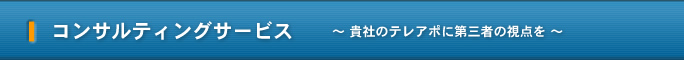 コンサルティングサービス ～ 貴社のテレアポに第三者の視点を ～
