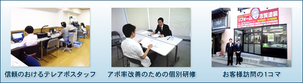 信頼のおけるテレアポスタッフ　アポ率改善のための個別研修　お客様訪問の1コマ